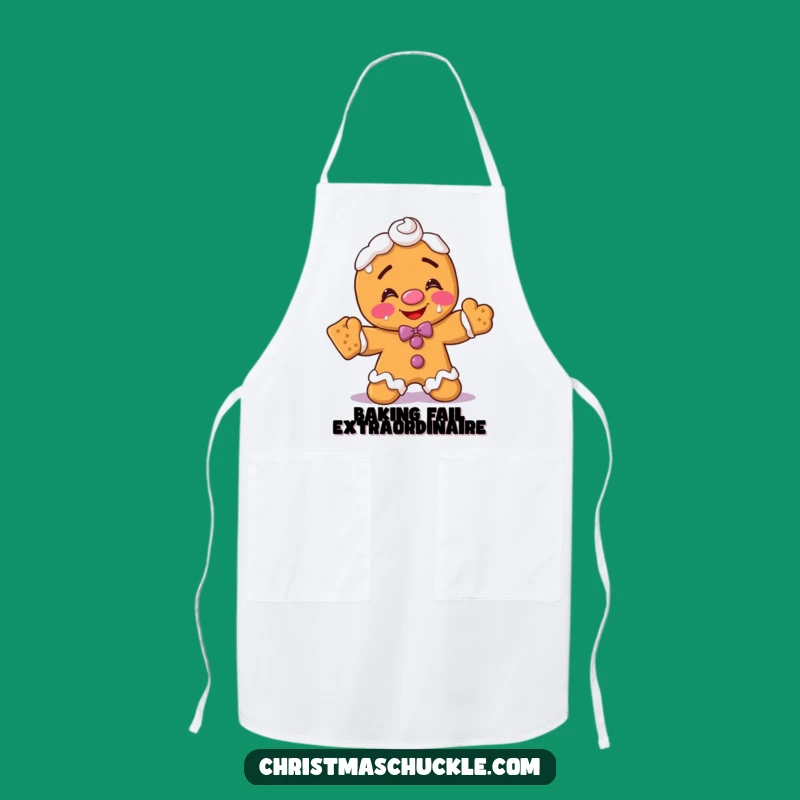 Funny Gingerbread Man Clown Apron: Hilarious Frosty Face Kitchen Fun Gift!