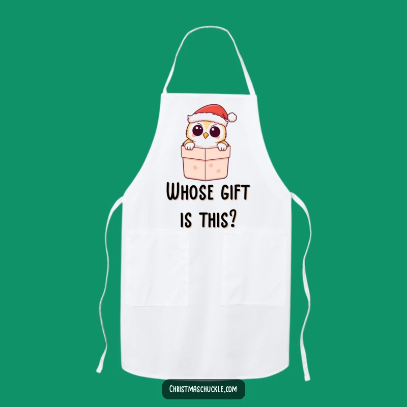 Funny Kawaii Owl Santa Apron - Festive Baking with a Wink