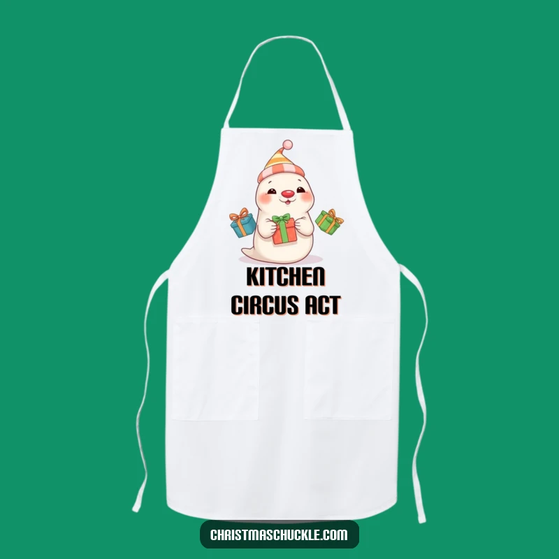 Funny Seal Clown Apron: Hilarious Juggling Presents for a Playful Kitchen