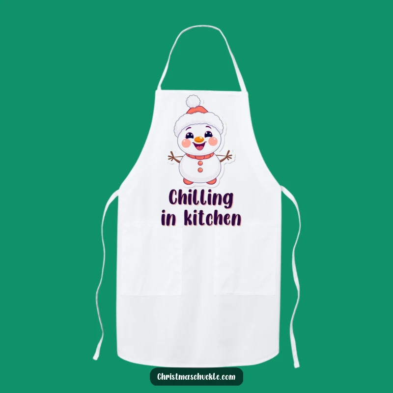 Funny Snowman Clown Apron, Kawaii Kitchen Fun, Humorous Gift