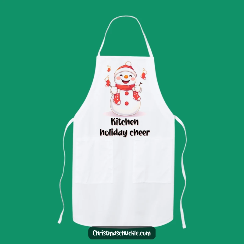 Funny Kawaii Snowman Apron - Cook Up Some Holiday Fun