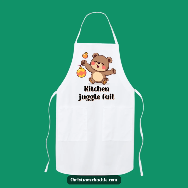 Funny Bear Juggling Apron: Clumsy Ornaments - Festive Kitchen Gift
