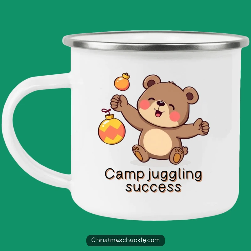 Funny Bear Juggling Camping Mug: Clumsy Ornaments - Outdoor Holiday Gift