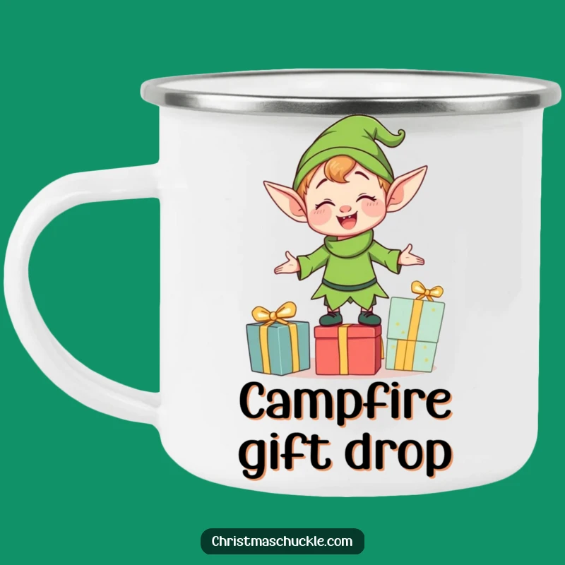 Funny Clumsy Elf Camping Mug - Holiday Adventures with a Laugh!