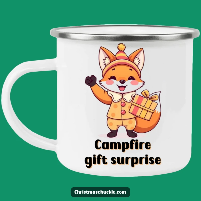 Funny Fox Clown Camping Mug: Hilarious Outdoor Gift for Festive Adventures
