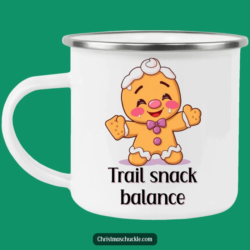 Funny Gingerbread Man Clown Camping Mug: Hilarious Frosty Face Adventure Gift!