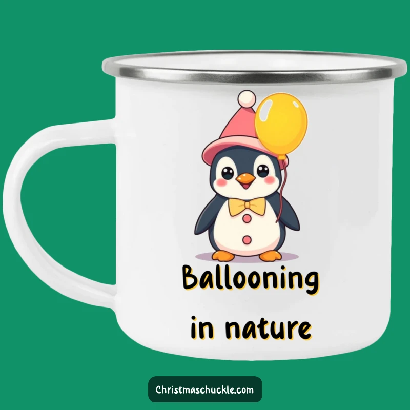 Funny Kawaii Clown Penguin Camping Mug: Cheerful Sips - Perfect Funny Gift!