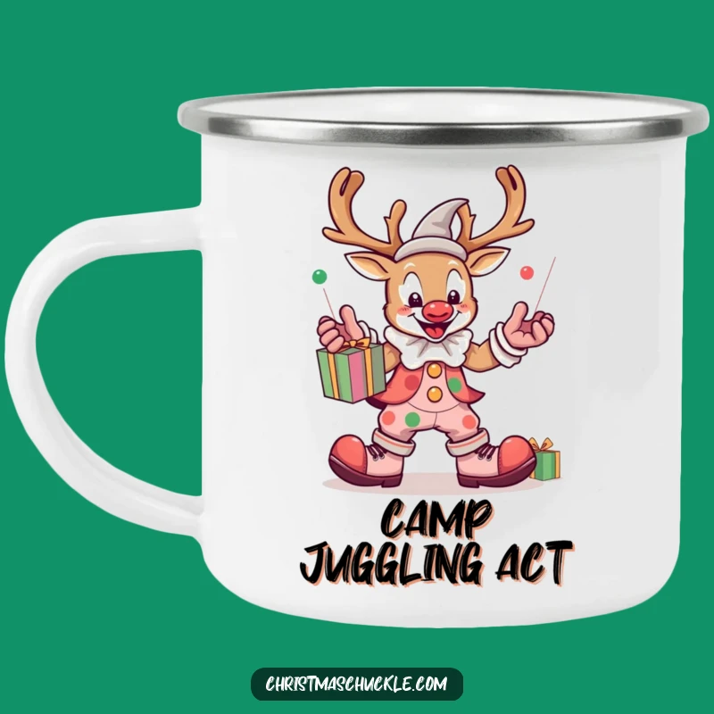 Funny Kawaii Reindeer Clown Camping Mug: Durable & Hilarious Holiday Companion