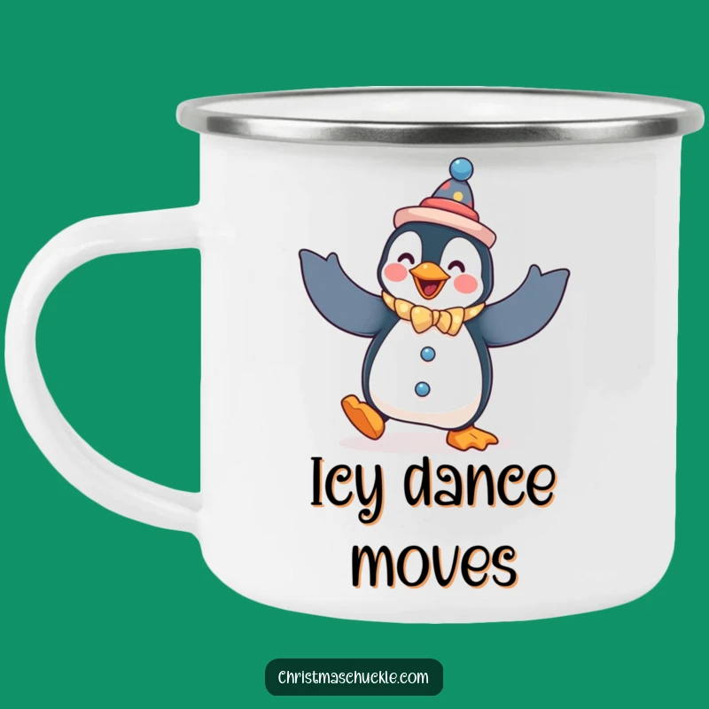 Funny Penguin Clown Camping Mug: Hilarious Outdoor Gift with a Dancing Penguin