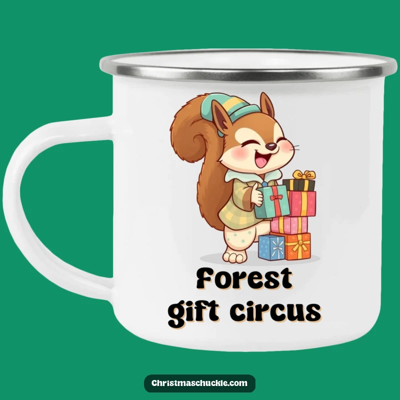 Funny Squirrel Clown Camping Mug: Festive Fun Outdoors, Rugged Whimsical Funny Gift