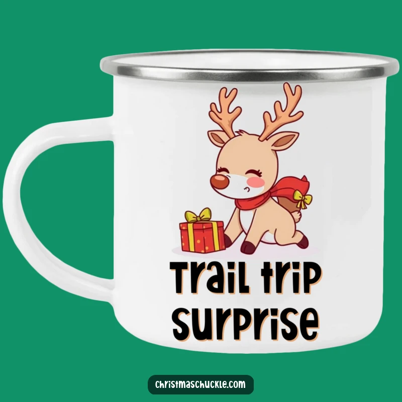 Funny Tripping Reindeer Camping Mug: Adventure Fuel with a Laugh
