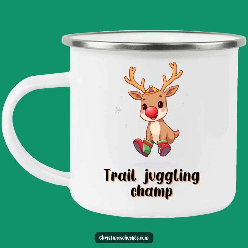 Durable Funny Reindeer Clown Camping Mug: Adventure with Holiday Cheer