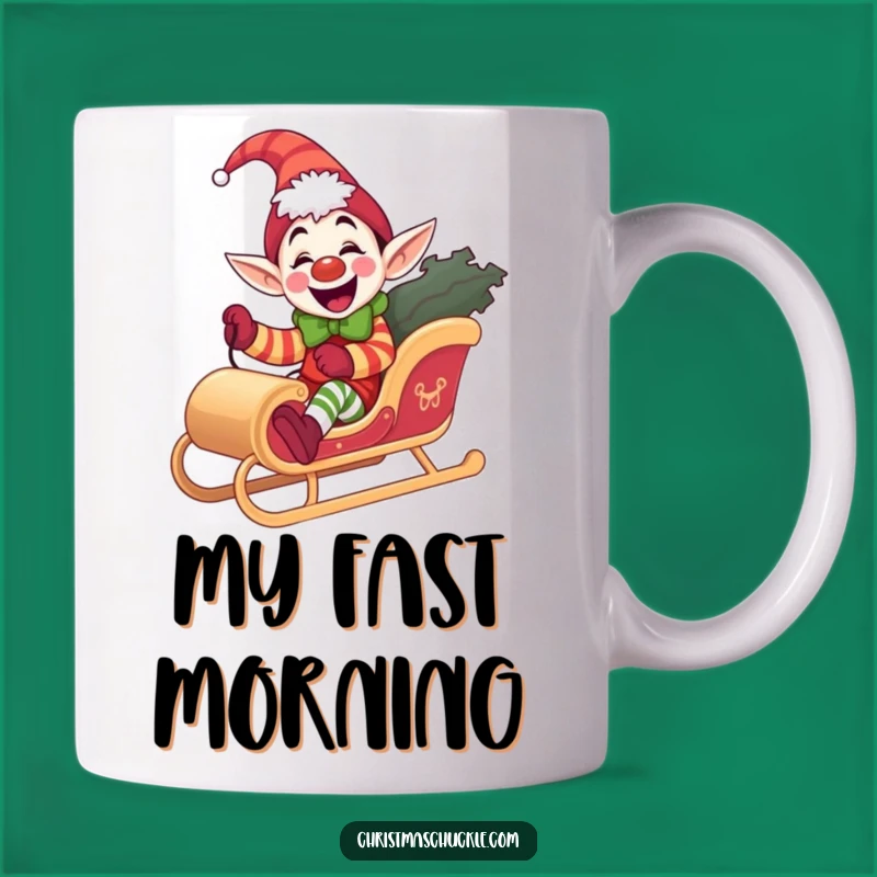 Funny Elf Clown Mug, Joyful Sleigh Ride, Perfect Silly Gift