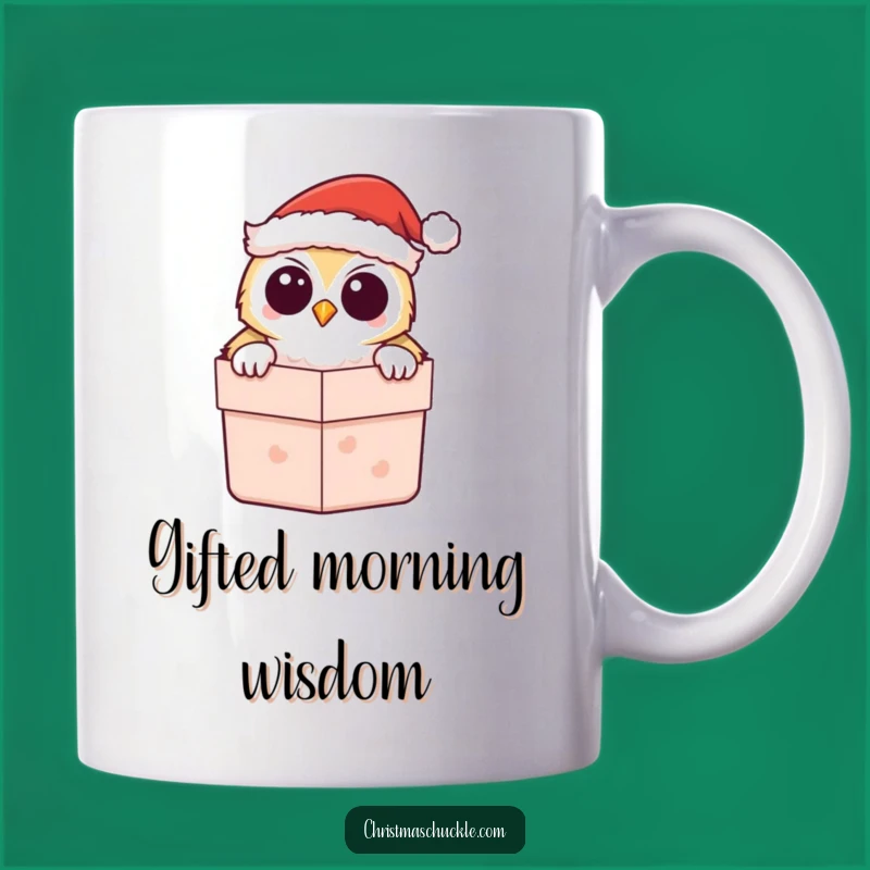 Funny Kawaii Owl Santa Mug - Peeking Gift Surprise & Laughter