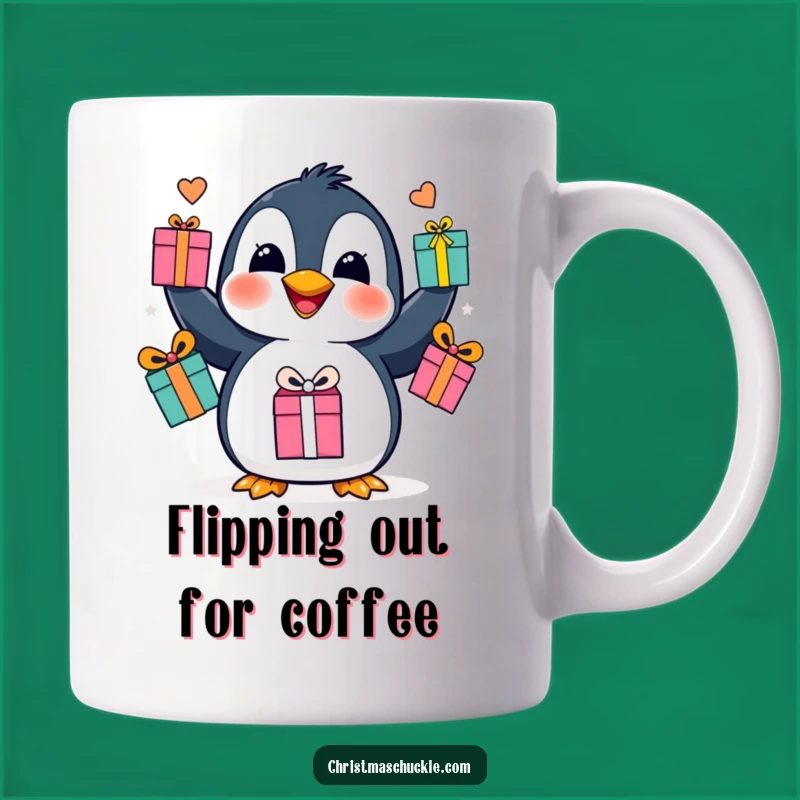 Funny Penguin Juggling Presents Mug: A Hilarious Gift for Any Occasion