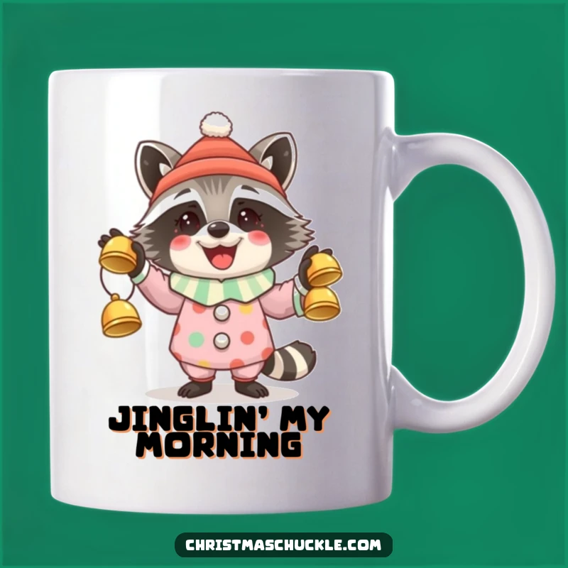Funny Raccoon Clown Juggling Mug: Hilarious Holiday Gift for Festive Fun