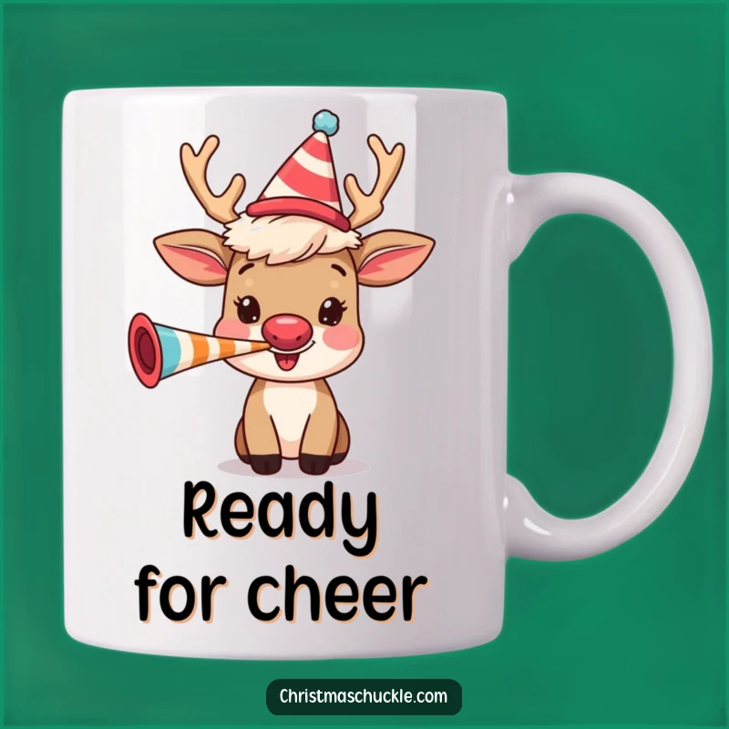 Funny Reindeer Party Mug: Festive Clown Wig Character, Perfect Humorous Gift