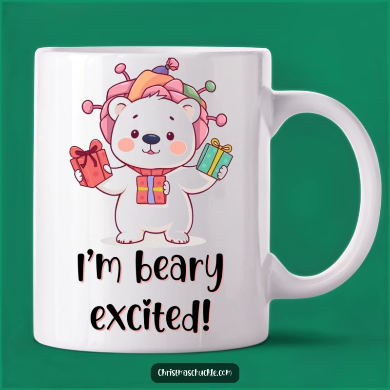 Funny Polar Bear Clown Wig Mug: A Hilarious Gift for a Playful Present Party!
