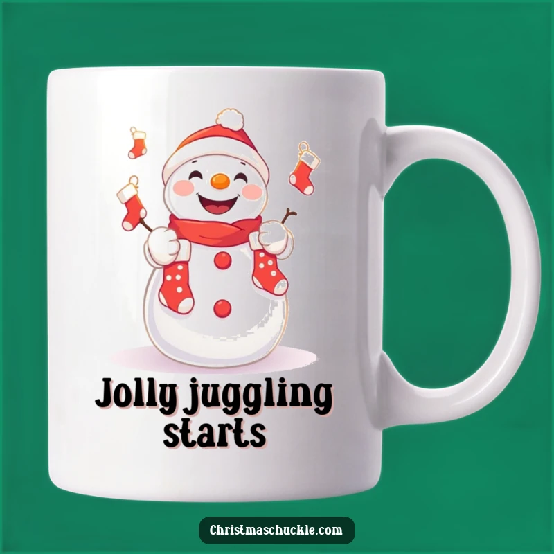 Funny Kawaii Snowman Juggling Mug - Hilarious Christmas Gift for Holiday Cheer