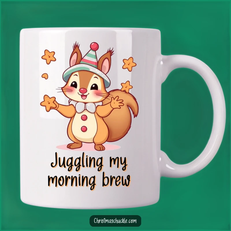 Funny Clown Squirrel Cookie Mug - Hilarious Juggler Gift for Snack Lovers
