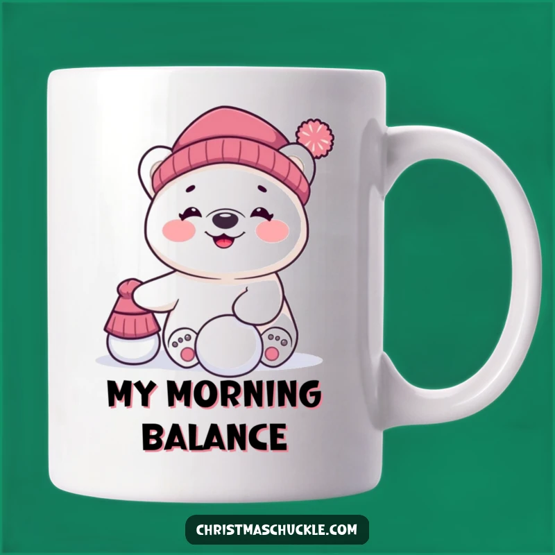 Funny Polar Bear Balancing Act Mug - Hilarious Winter Character Gift