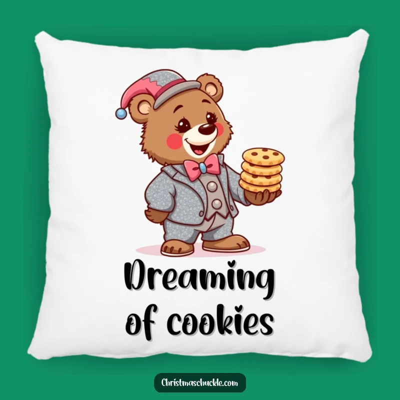 Funny Bear Clown Pillow: Determined Cookie Comfort Gift!