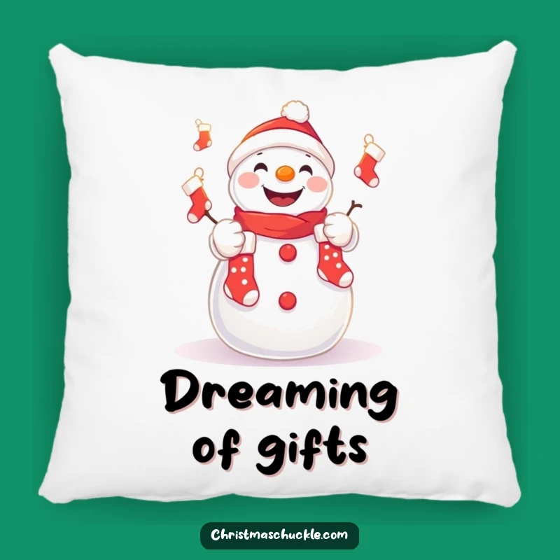 Funny Kawaii Snowman Pillow - Cozy Cushion for Festive Holiday Comfort
