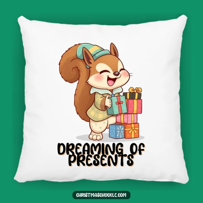 Funny Squirrel Clown Pillow: Snuggle with Festive Fun, Adorable Whimsical Funny Gift