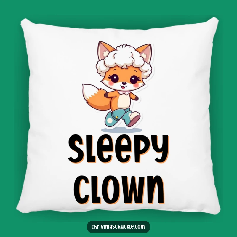 Funny Fox Clown Accent Pillow - Cozy and Cheerful Character Comfort