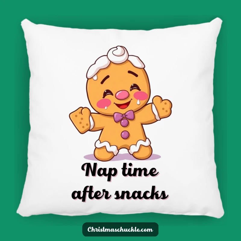 Funny Gingerbread Man Clown Pillow: Hilarious Frosty Face Cozy Comfort Gift!