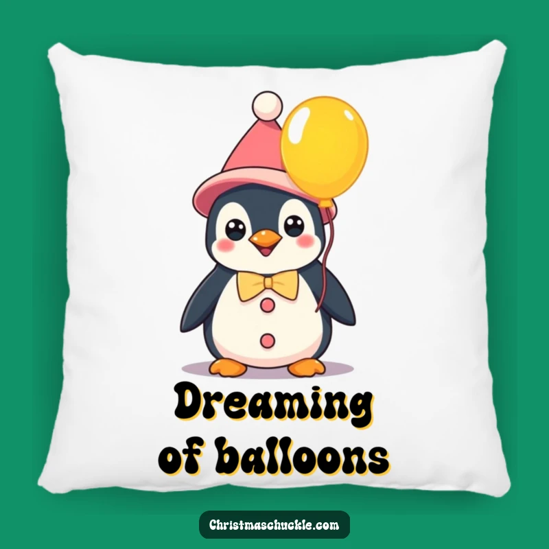 Funny Kawaii Clown Penguin Pillow: Cozy Balloon Cushion - Perfect Funny Gift!