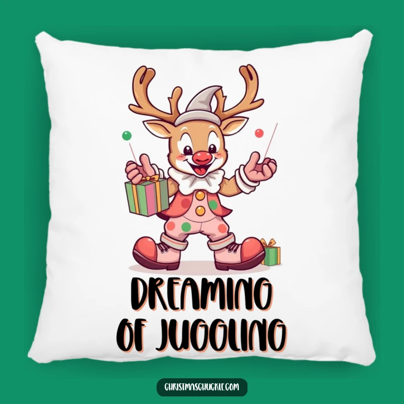 Funny Kawaii Reindeer Clown Pillow: Cozy & Hilarious Holiday Comfort
