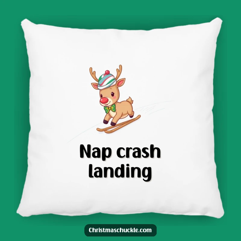 Funny Reindeer Clown Pillow: Cozy Hilarious Snowy Hill Comfort for Your Home
