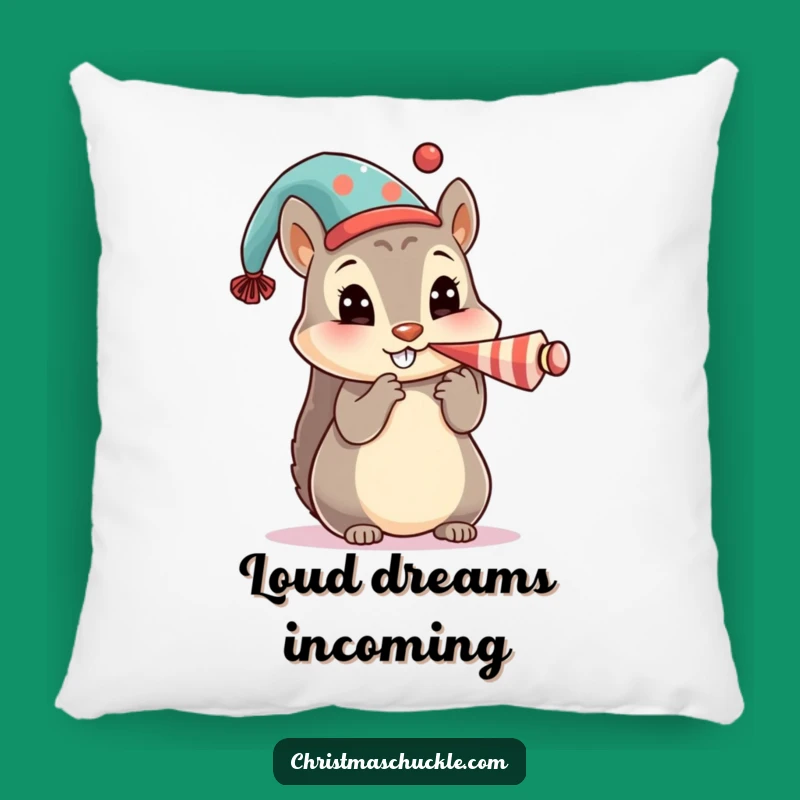 Funny Squirrel Pillow: Comfy Fun with a Honking Clown Character