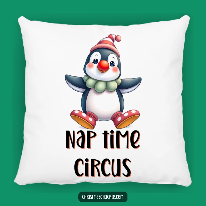 Comfy Penguin Clown Pillow, Funny Festive Accent, Cozy Gift
