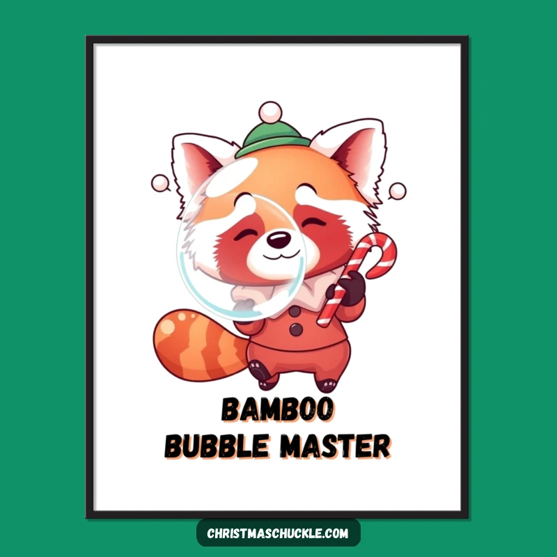Funny Red Panda Clown Digital Print: Instant Sweetness for Your Walls