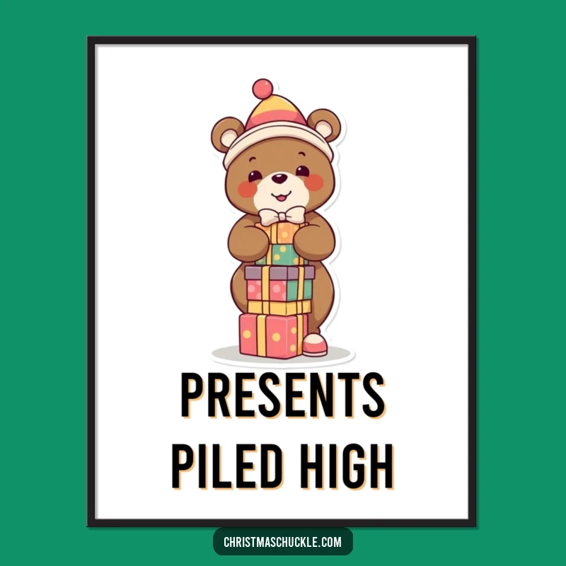Funny Bear Clown Digital Art: Festive Humor for Your Walls