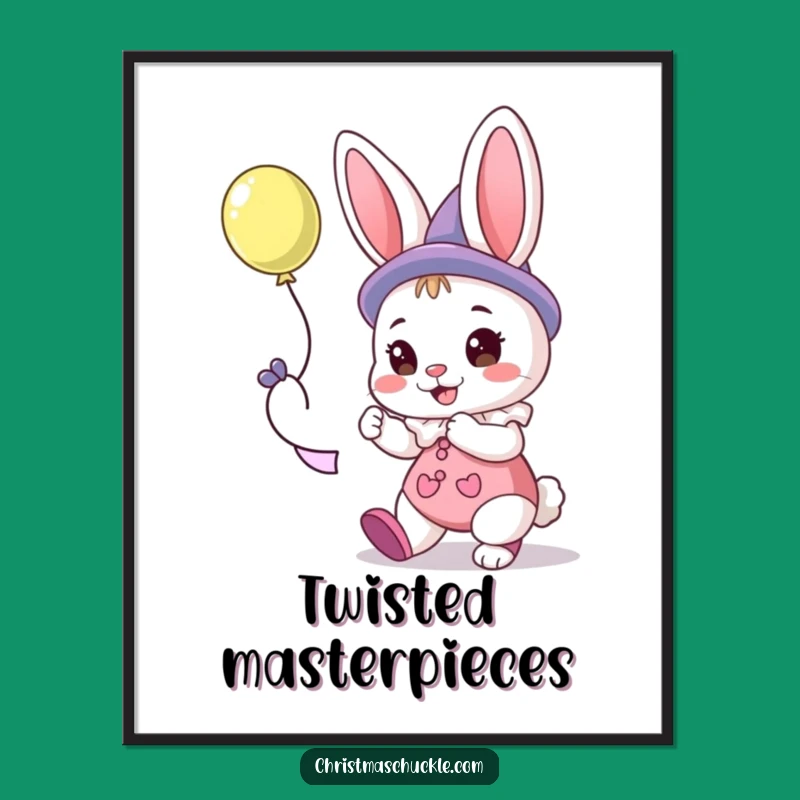 Funny Bunny Clown Digital Art: Hilarious Instant Download, Perfect Funny Gift