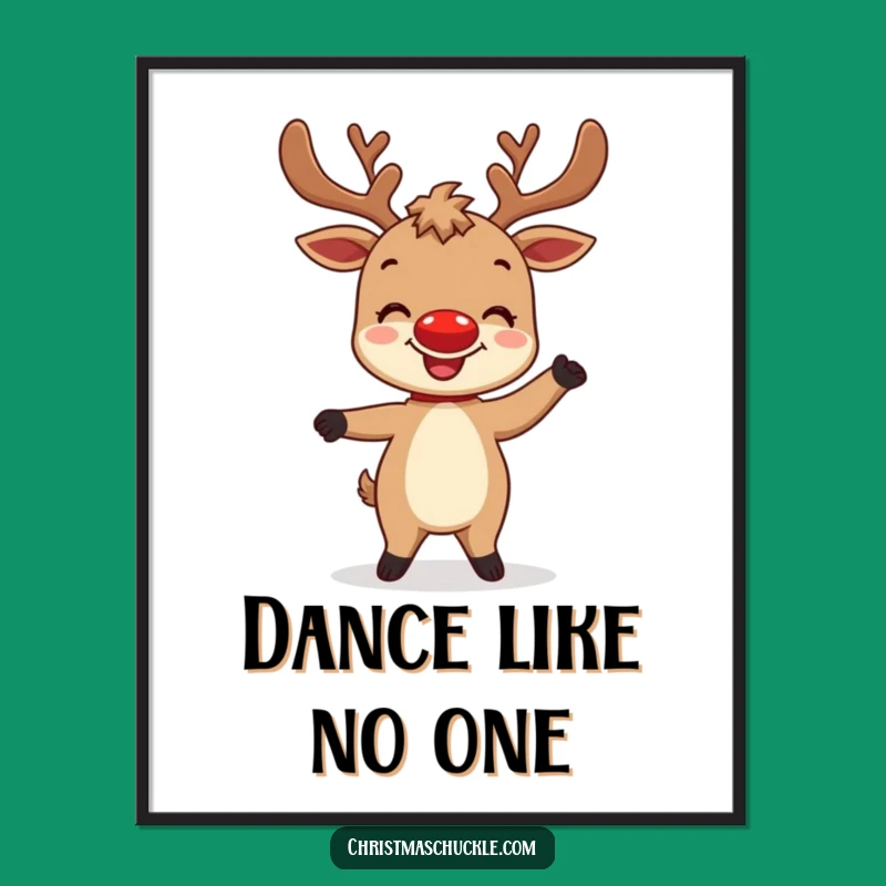 Funny Reindeer Dance Digital Art - Instant Festive Character Download