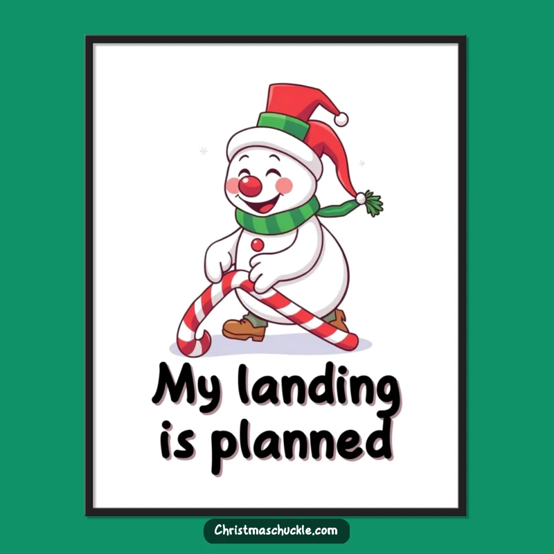 Funny Snowman Clown Digital Print: Festive Top Hat Mishap, Hilarious Instant Download Gift