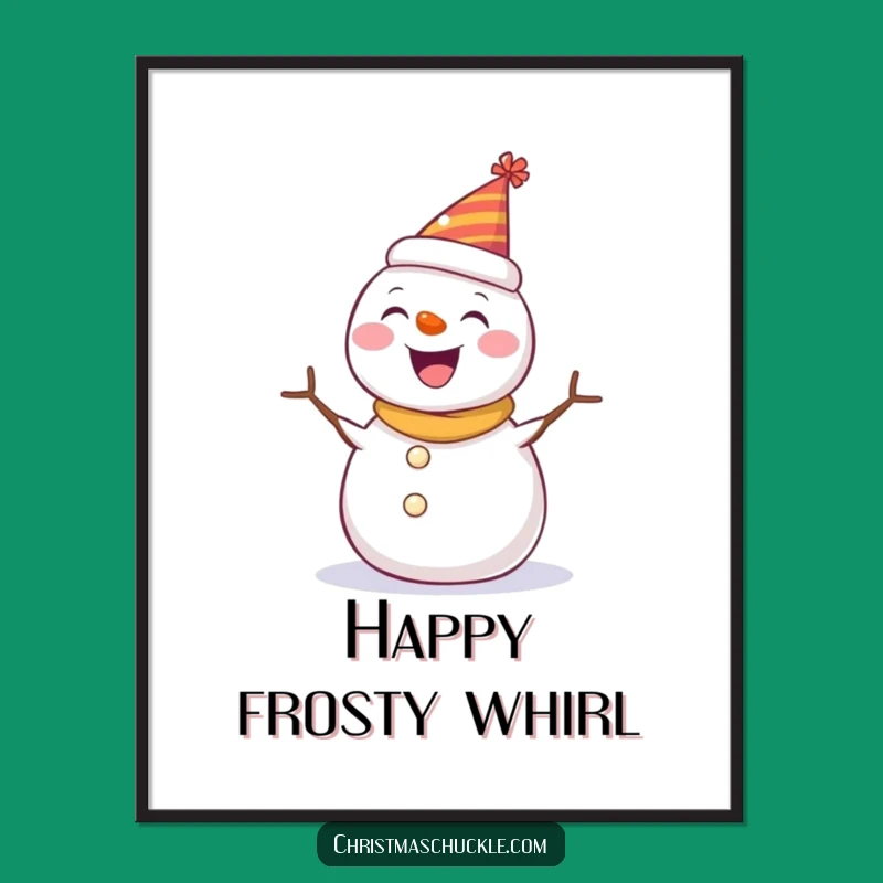 Funny Snowman Party Hat Digital Art: Hilarious Winter Decor for Instant Joy!