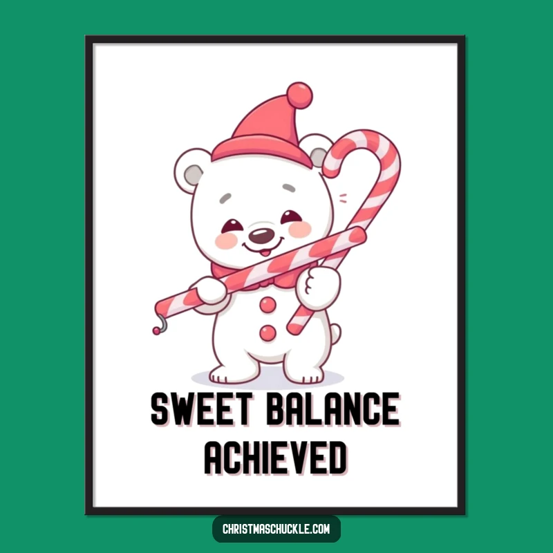Instant Polar Bear Clown Art, Funny Balancing Act Download, Humorous Gift
