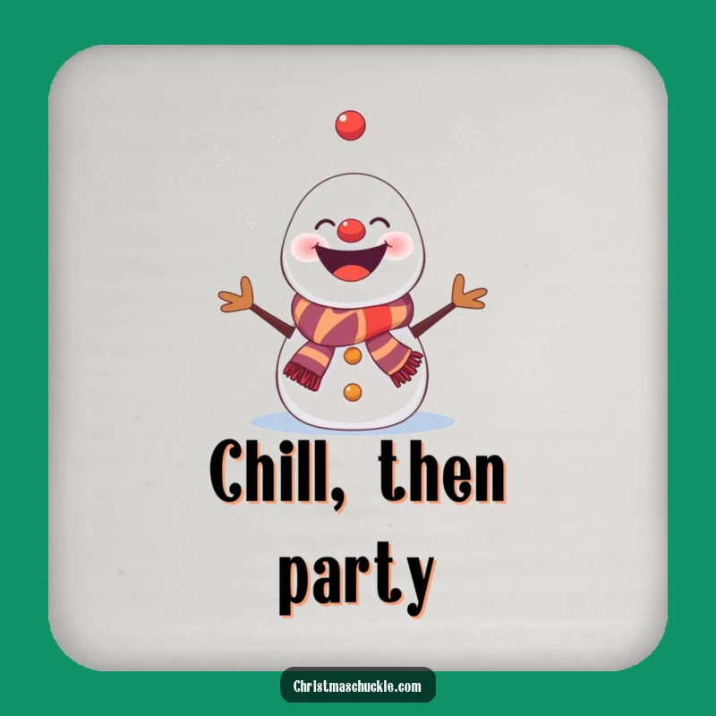Funny Snowman Clown Coasters: Hilarious Winter Gift Set to Protect Surfaces with Humor