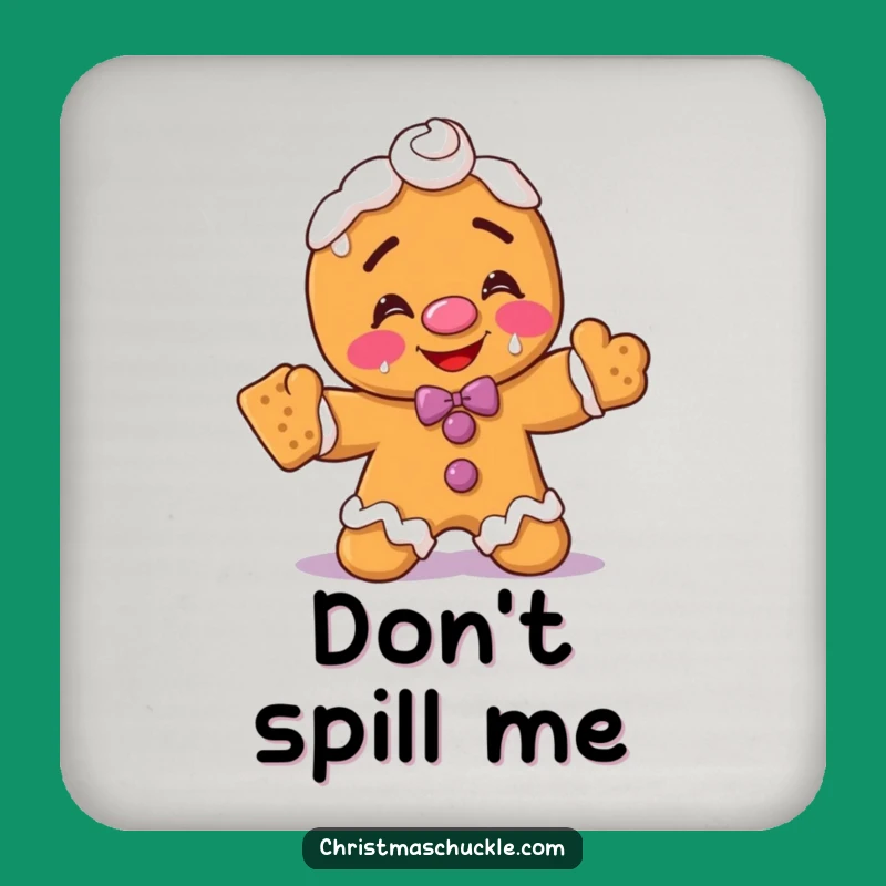 Funny Gingerbread Man Clown Coaster: Hilarious Frosty Face Drink Protector Gift!