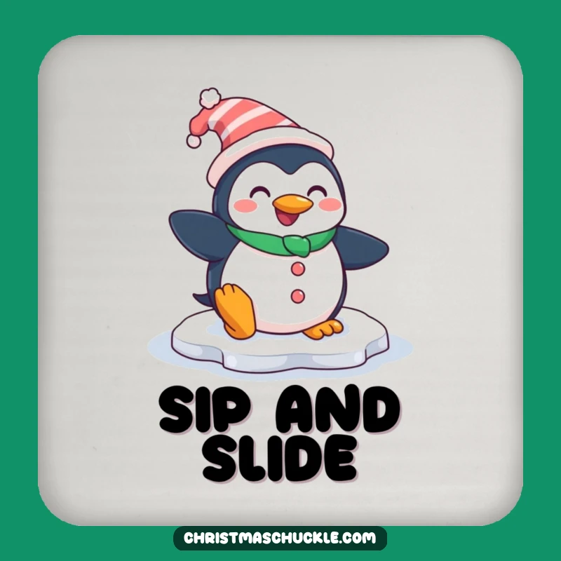 Funny Penguin Clown Coffee Coaster Set - Hilarious Protection with a Slippery Twist