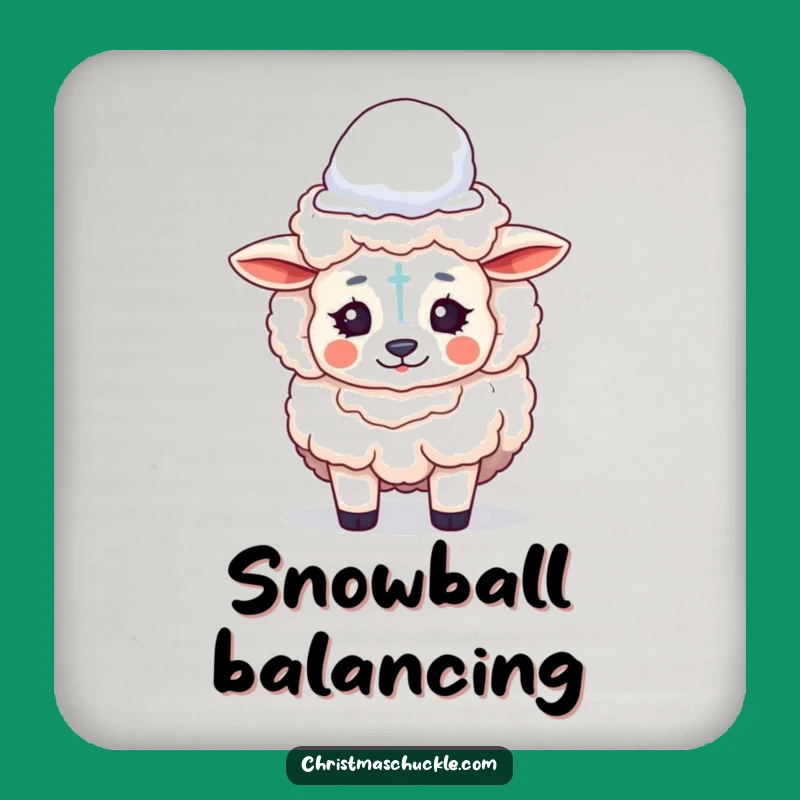 Funny Sheep Clown Drink Coaster: Protect Surfaces with Winter Charm