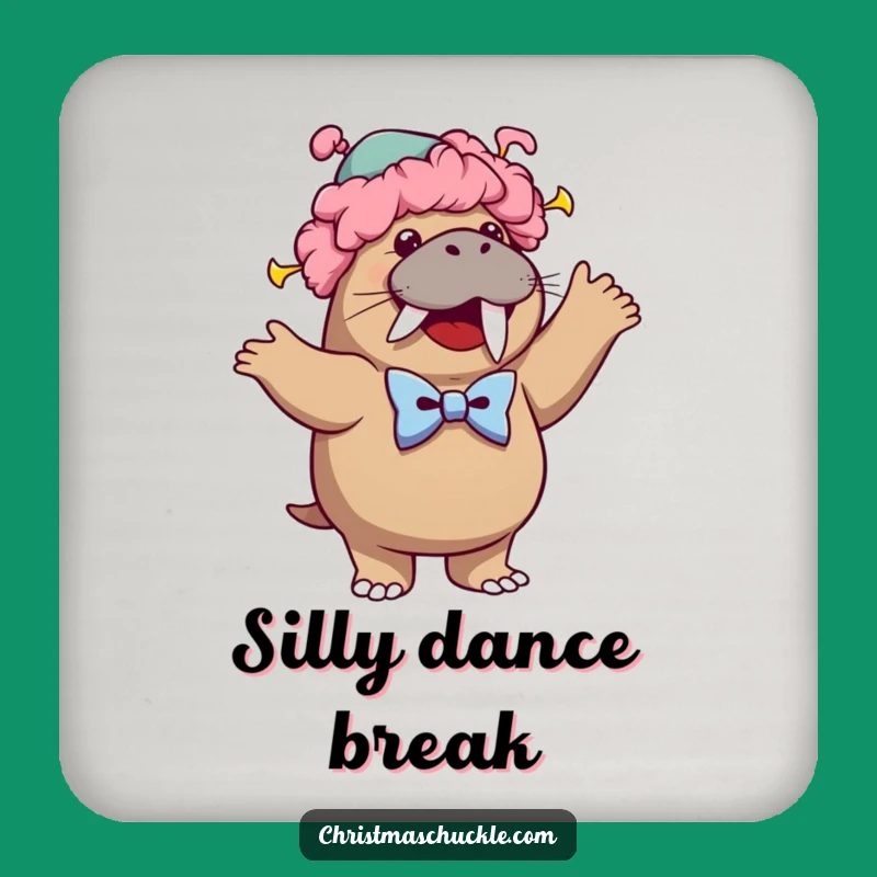 Funny Walrus Clown Drink Coaster: Protect Surfaces with Arctic Charm