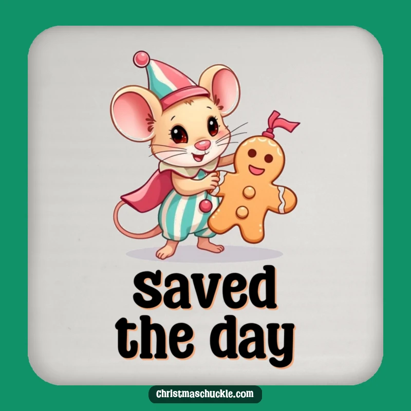 Funny Hero Mouse Clown Coaster: Protect Surfaces With This Hilarious Gift!