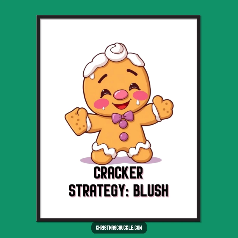 Funny Gingerbread Man Clown Poster: Hilarious Frosty Face Art Print Gift!