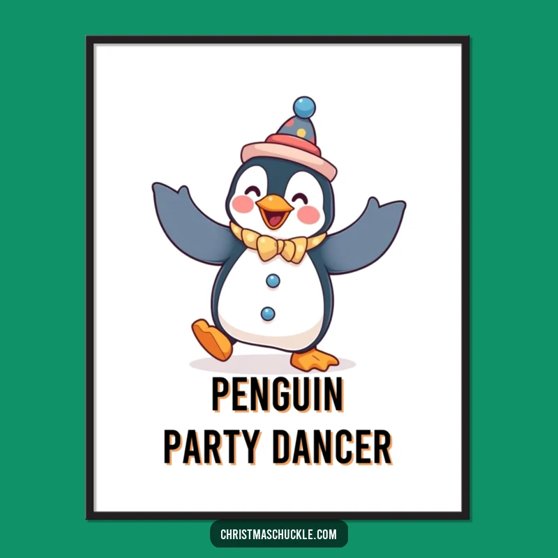 Funny Penguin Clown Poster: Hilarious Animal Art Gift of a Dancing Penguin
